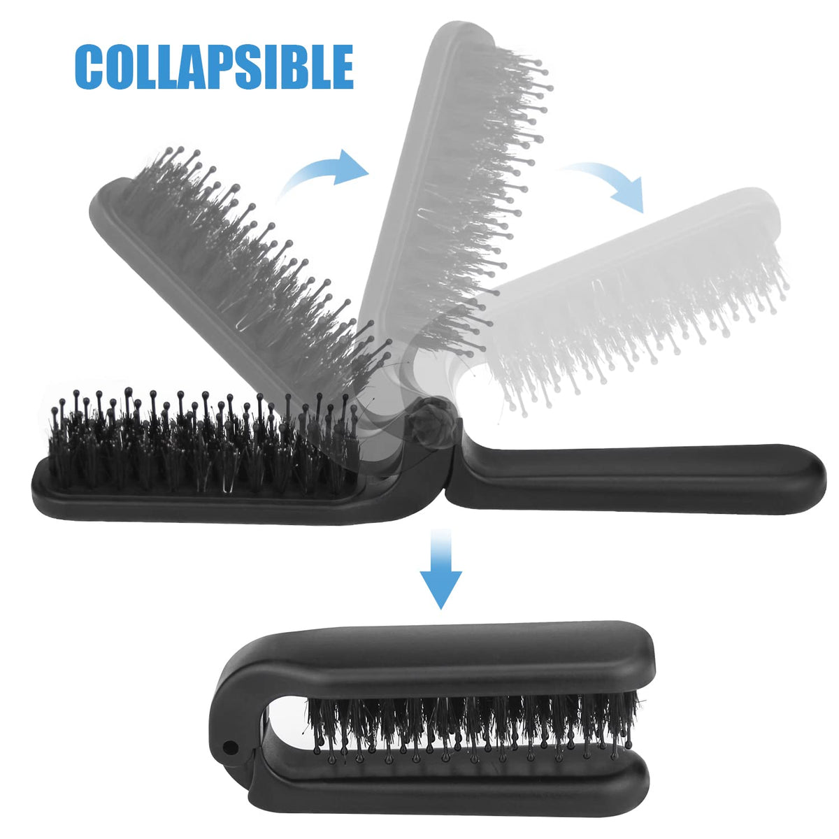 Ancable Travel Folding Hair Brush in a purse for easy transport