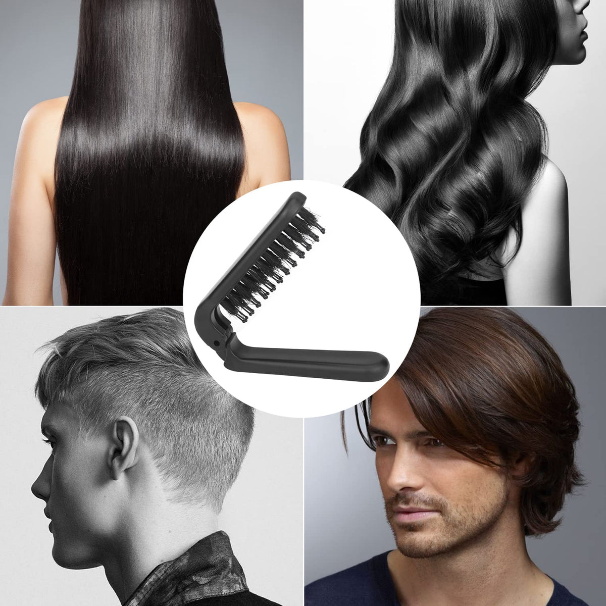 Ancable Travel Folding Hair Brush side view
