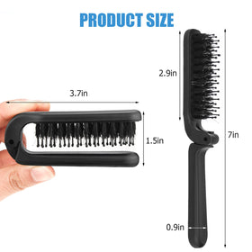 Ancable Travel Folding Hair Brush with ergonomic grip
