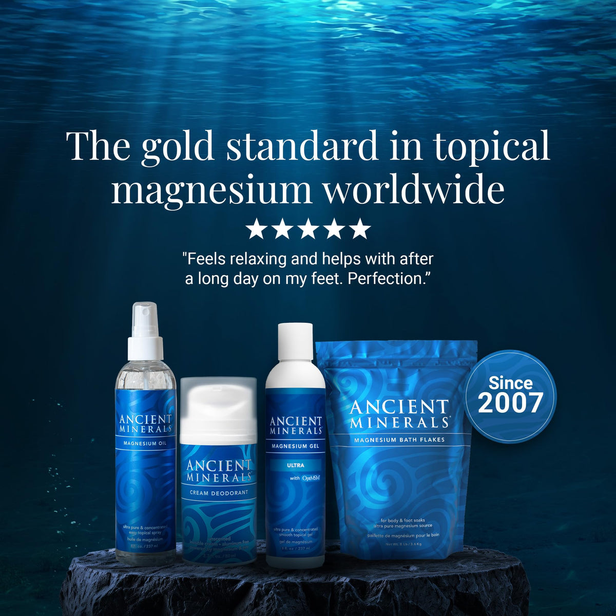 Ancient Minerals Magnesium Oil Spray 4oz in a skincare routine
