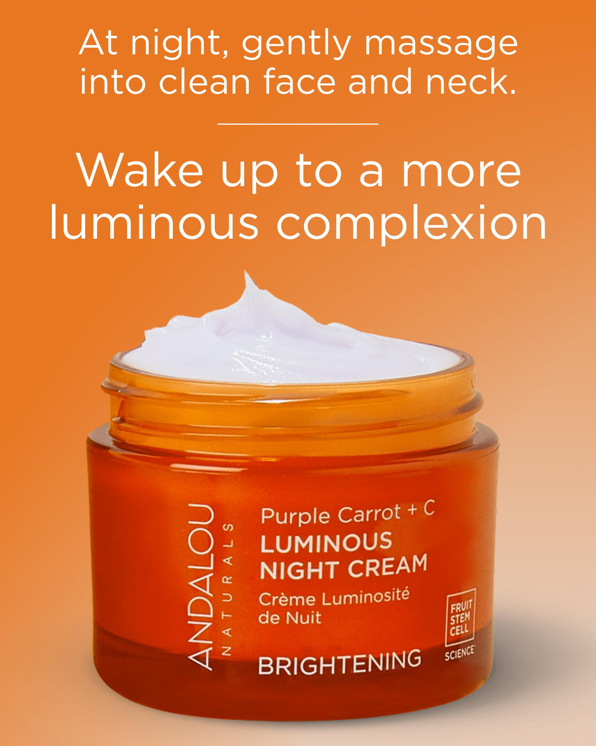 Andalou Naturals Purple Carrot Night Cream with ingredients