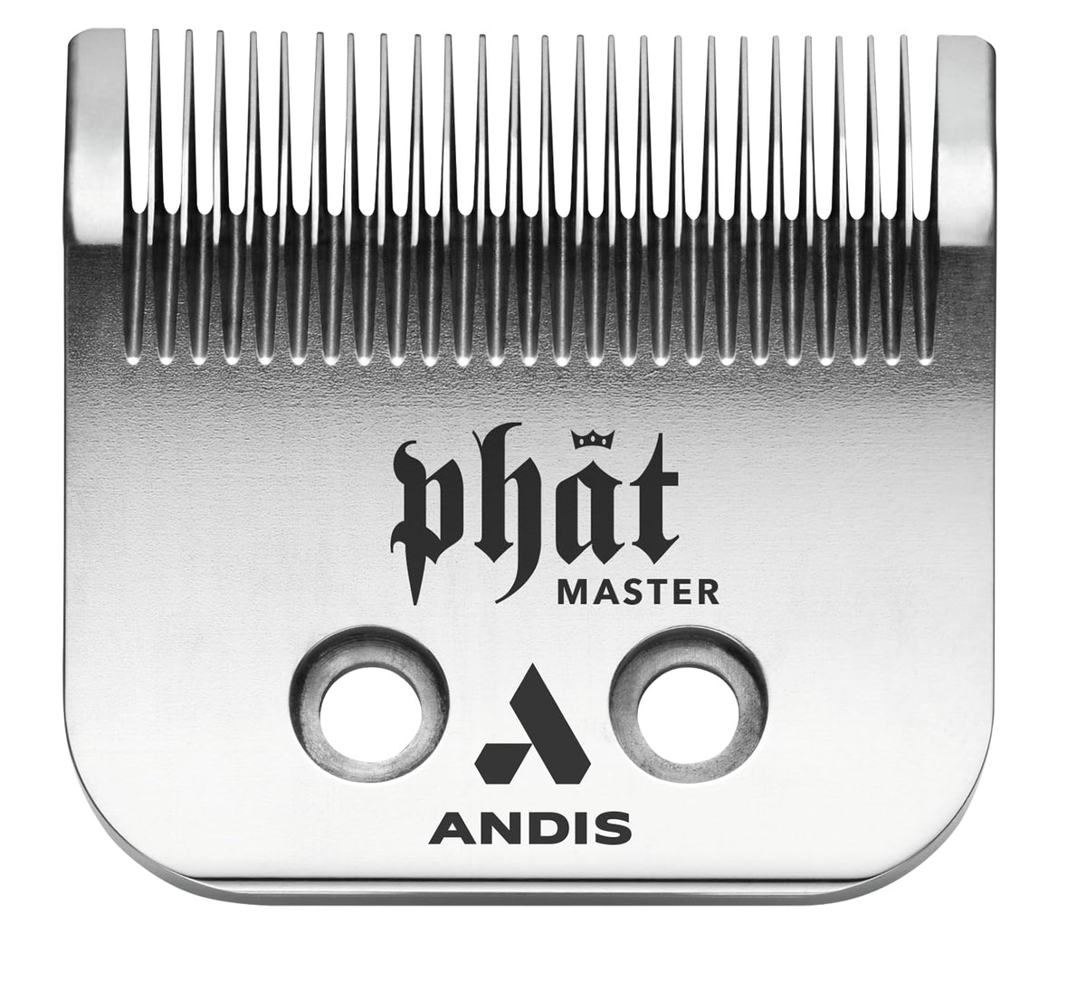 Andis Phat Master Replacement Blade front view, silver finish