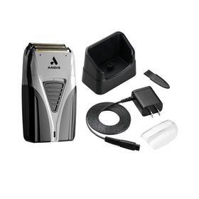 Andis Pro Foil Lithium Titanium Foil Shaver side view with charger