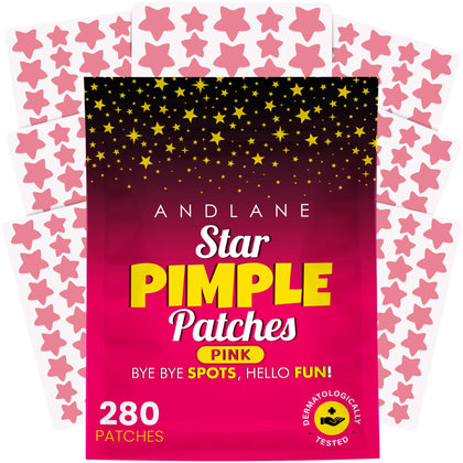 Andlane 280Pcs Star Pimple Patches in pink packaging front view
