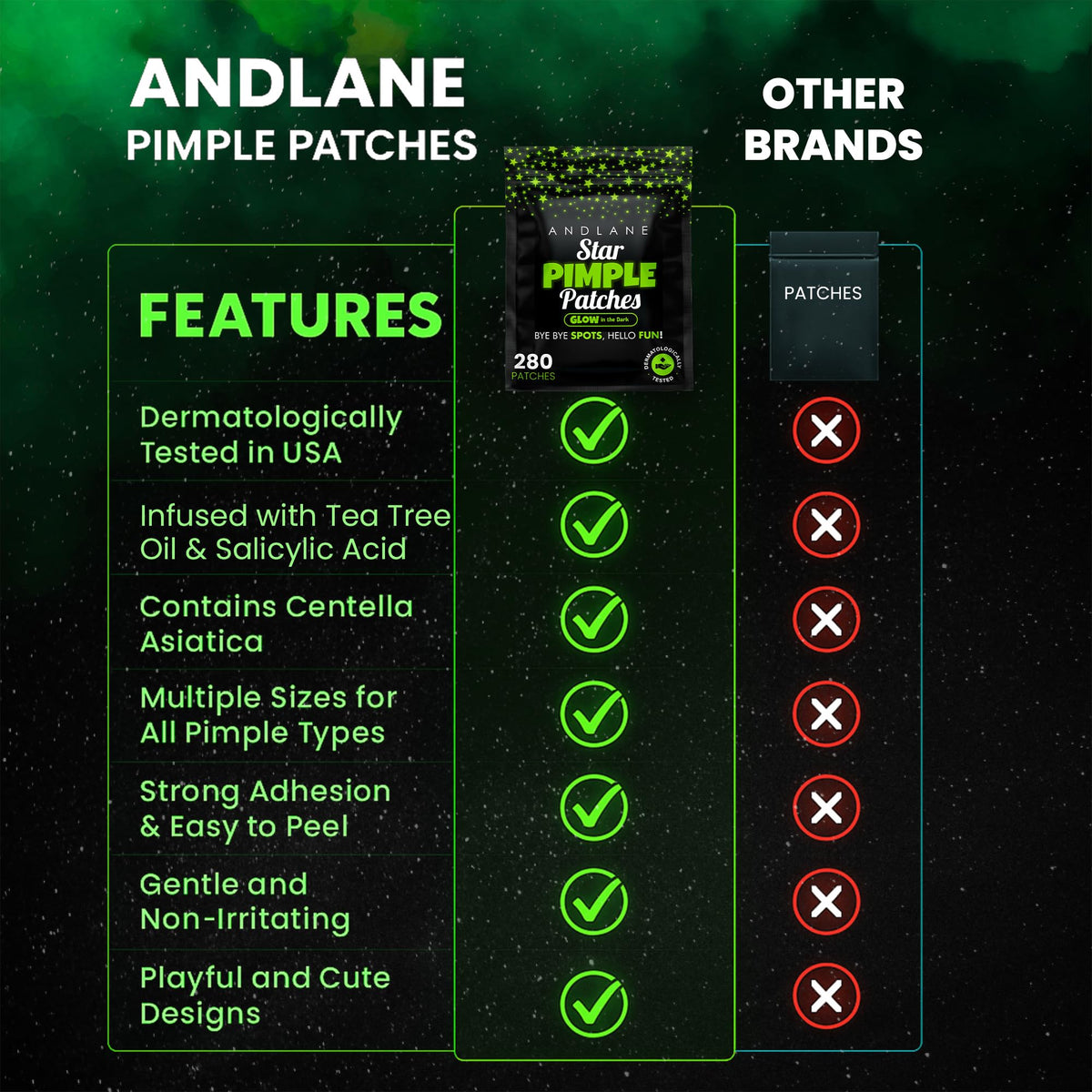 Andlane Star Pimple Patches next to skincare products