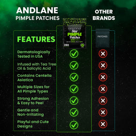 Andlane Star Pimple Patches next to skincare products