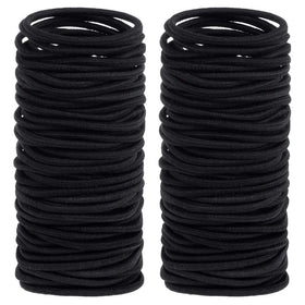 Anezus 200 Pcs black elastics hair ties front view