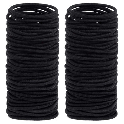 Anezus 200 Pcs black elastics hair ties front view