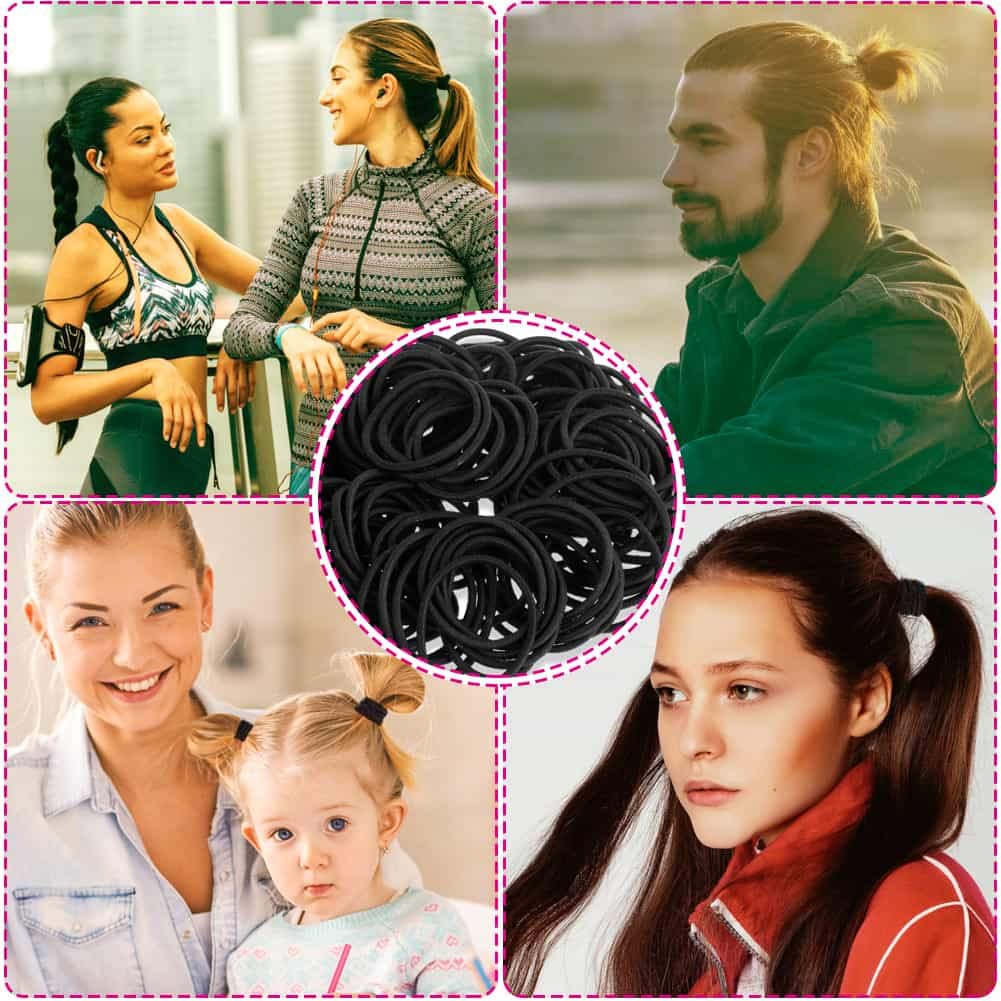 Anezus black elastics hair ties packaging