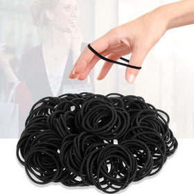 Anezus black hair ties in use on a ponytail