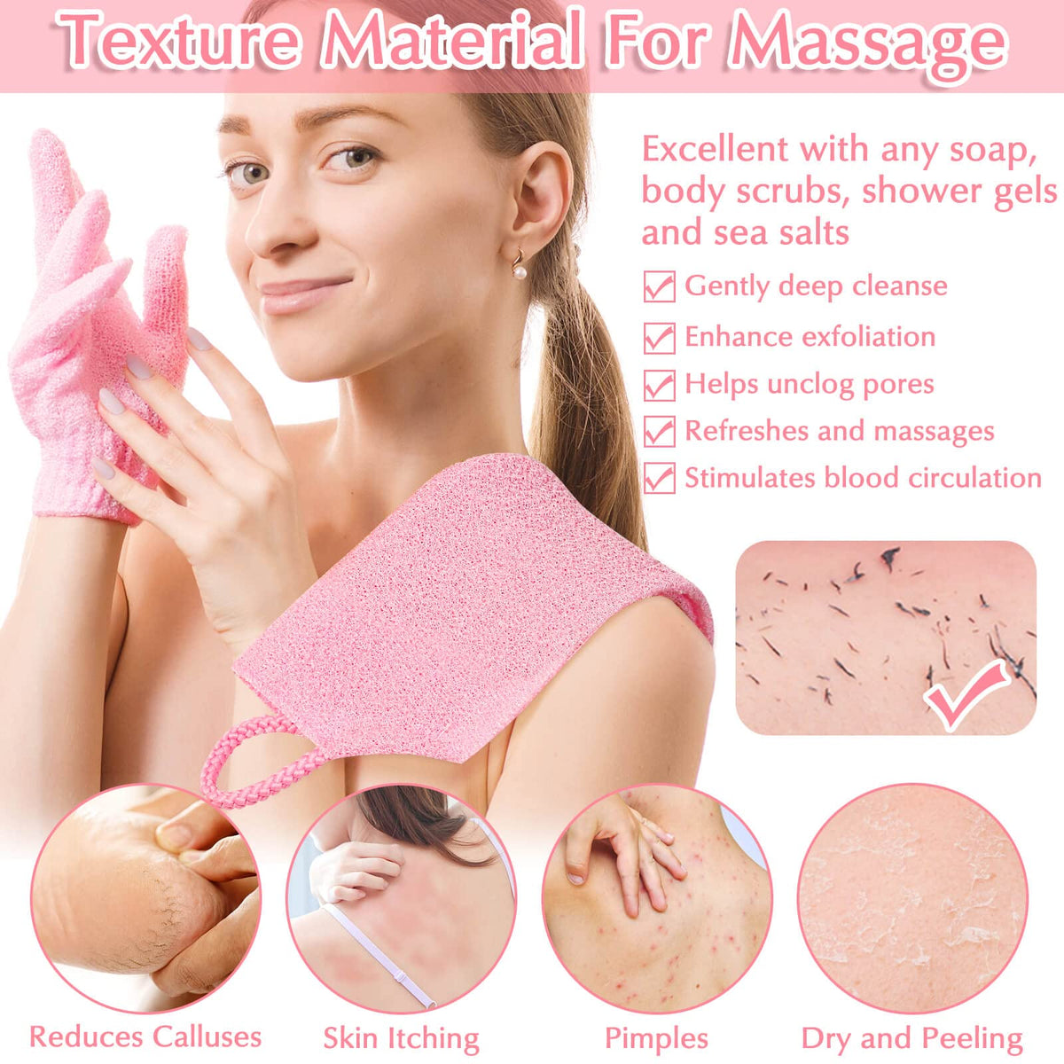 Anezus exfoliating gloves in use during a shower