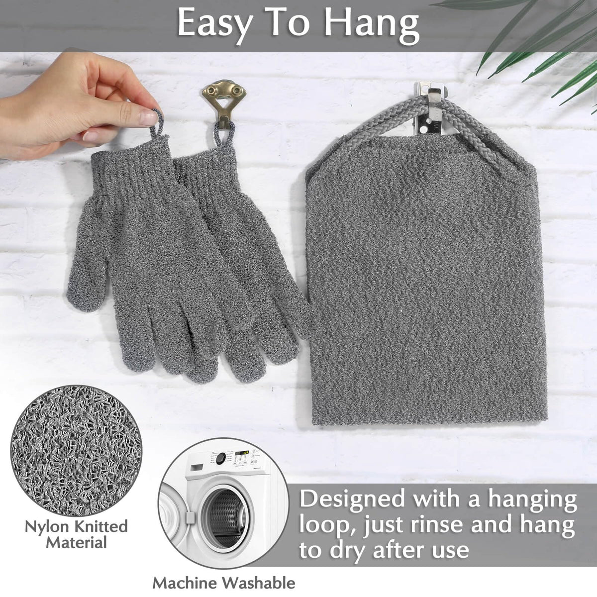 Anezus exfoliating gloves in use during a shower