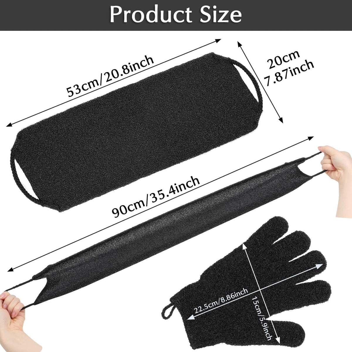 Anezus exfoliating gloves set packaging and contents