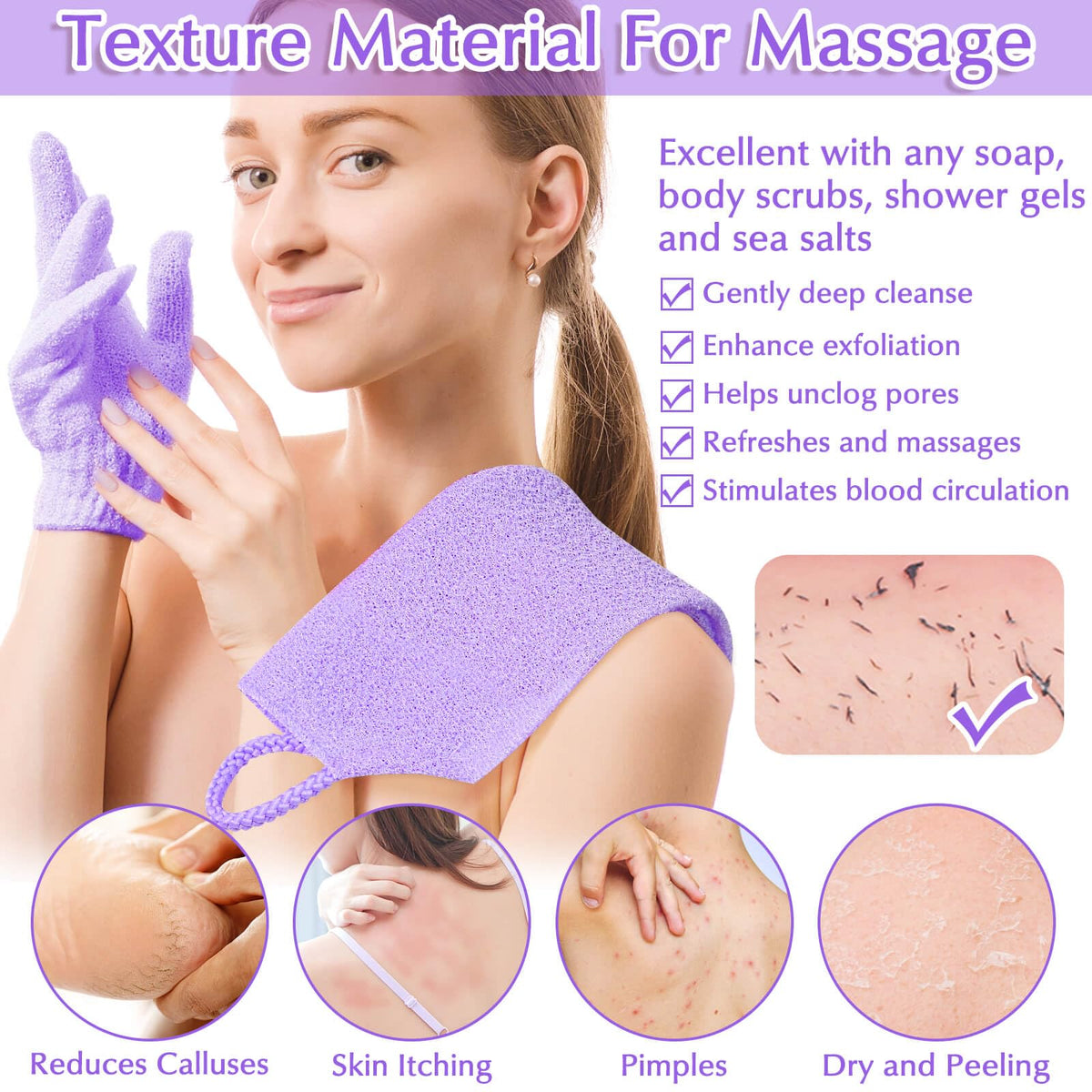 Anezus exfoliating scrubber in use during a shower
