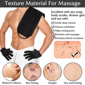 Anezus gloves set with soap and body scrub for exfoliation