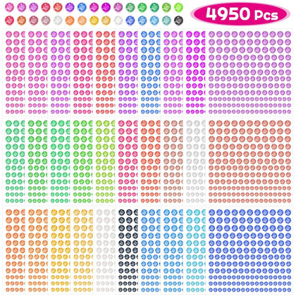 Anezus rhinestone stickers 4950pcs assorted colours front view