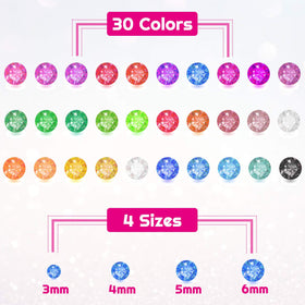 Anezus rhinestone stickers in multiple colours and sizes