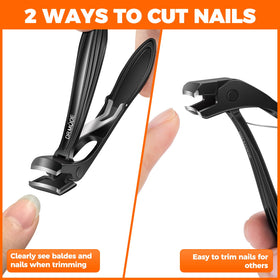 Angled head toenail clipper for seniors