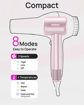 ANIEKIN hair dryer compact design for travel