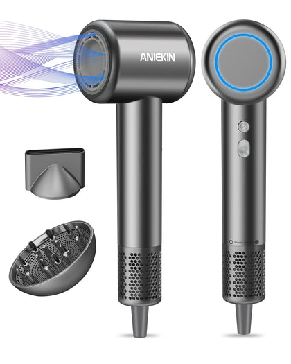 ANIEKIN Hair Dryer front view in grey