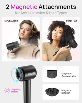 ANIEKIN Hair Dryer in use on curly hair
