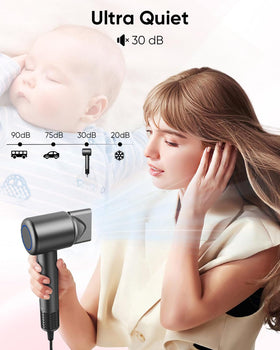 ANIEKIN Hair Dryer in use with model