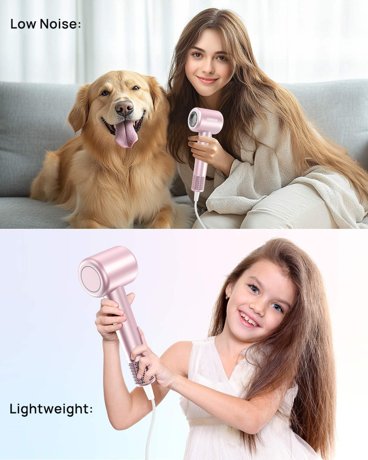 ANIEKIN hair dryer packaging and accessories