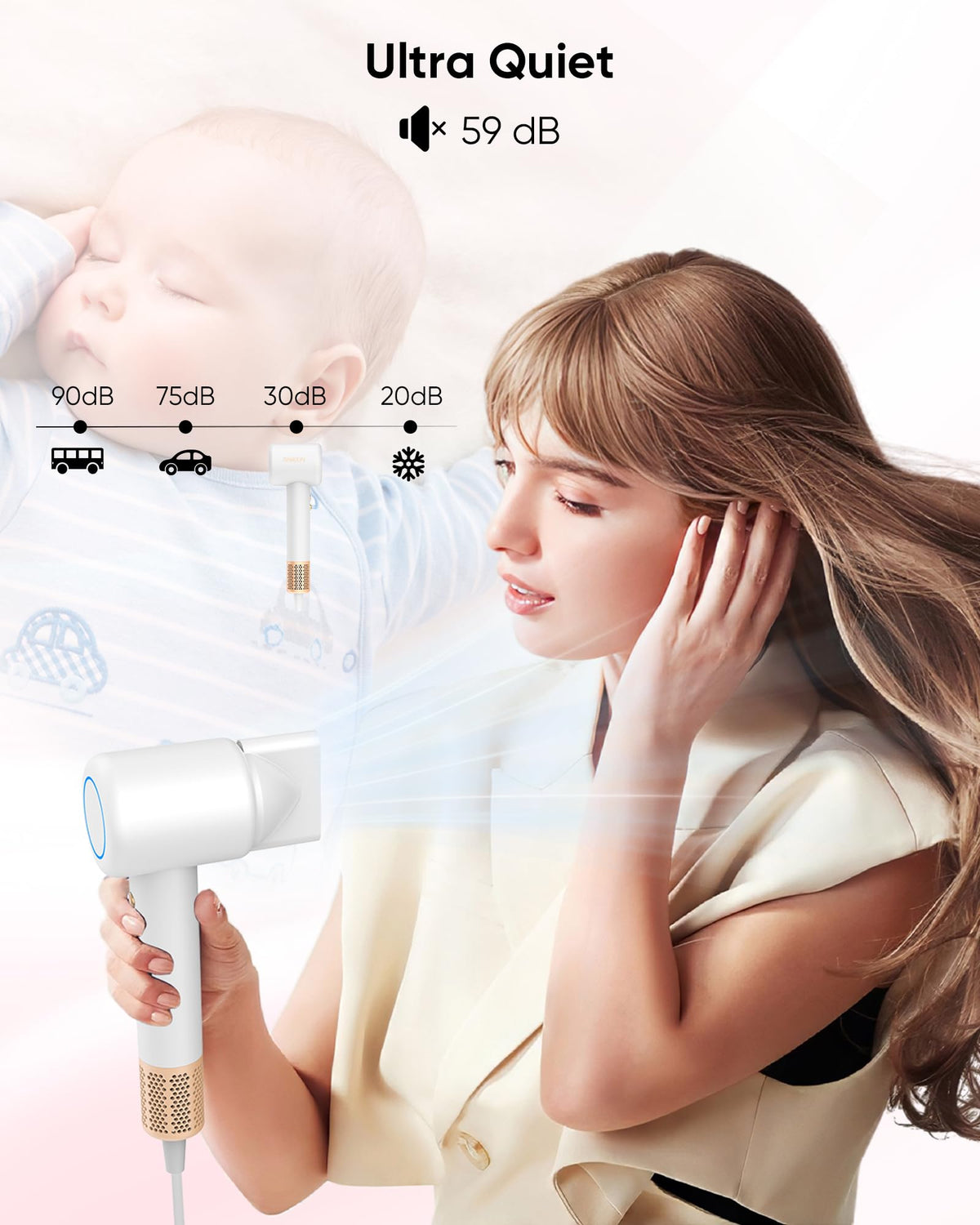 ANIEKIN Hair Dryer packaging with product details