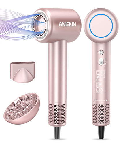 ANIEKIN High-Speed Ionic Hair Dryer front view with diffuser