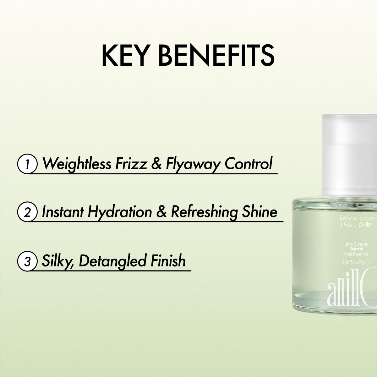ANILLO Lime Hair Essence 50ml being applied to hair
