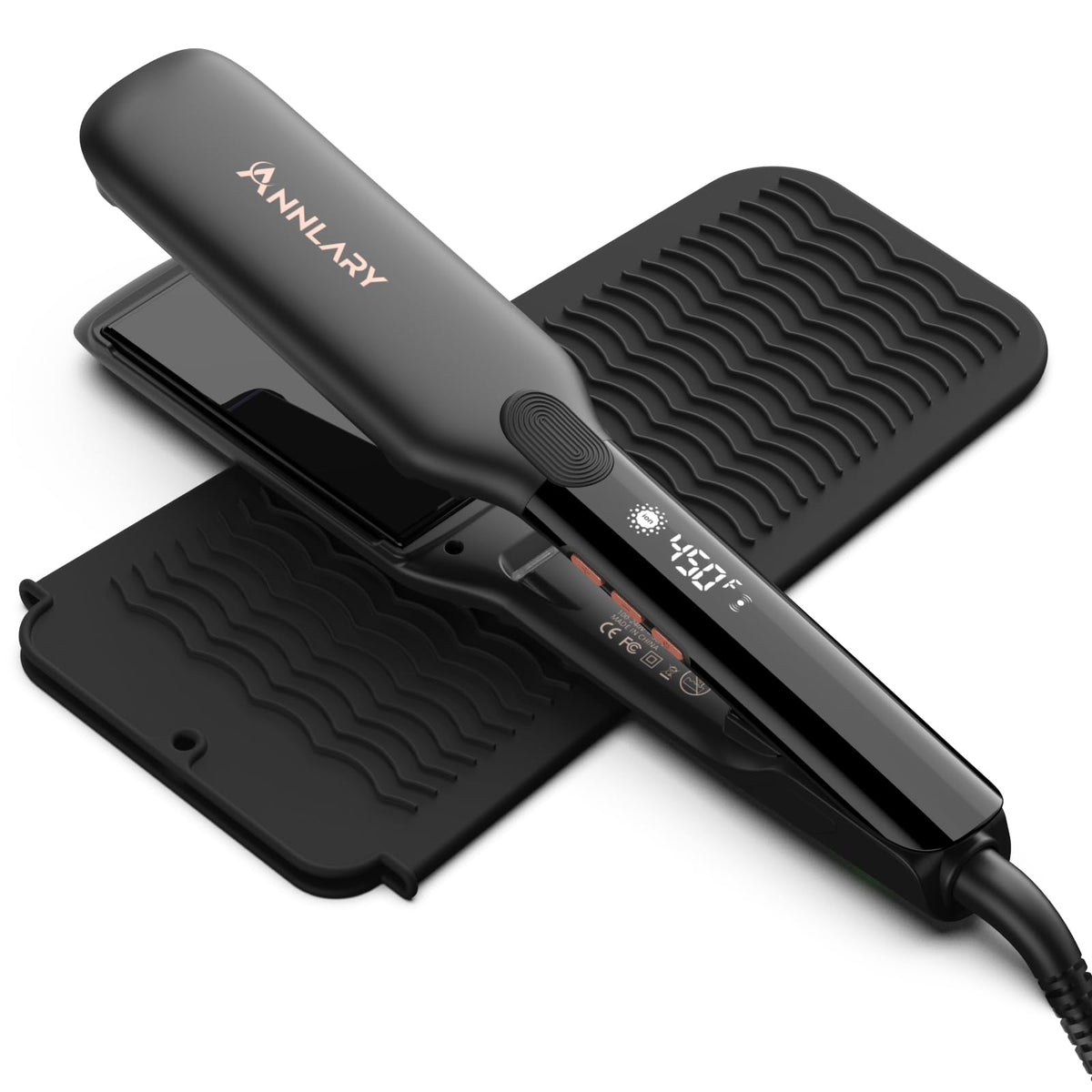ANNLARY 1.75 Inches Flat Iron Hair Straightener front view