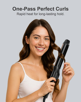 ANNLARY Curling Iron showing titanium ceramic barrel