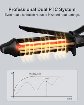 ANNLARY Curling Iron with 8 heat settings displayed