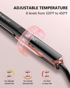 ANNLARY Hair Straightener 1 Inch back view with heat-resistant silicone pad
