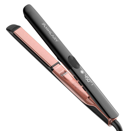 ANNLARY Hair Straightener 1 Inch front view with titanium plate
