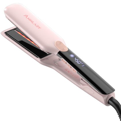 ANNLARY Hair Straightener front view with titanium ceramic plates