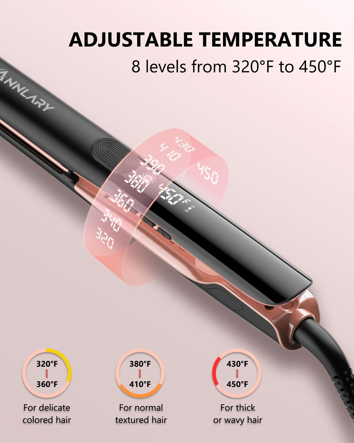 ANNLARY hair straightener packaging with silicone mat