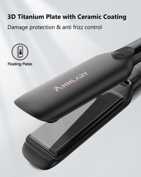 ANNLARY Hair Straightener titanium plate close-up