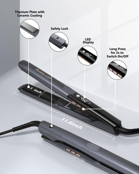 ANNLARY straightener showing adjustable temperature settings