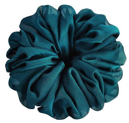 AnnushkaHomeDecor 7-inch dark blue green scrunchie front view