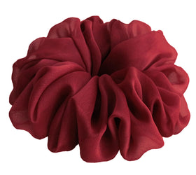 AnnushkaHomeDecor big scrunchie dark red front view