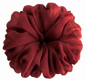 AnnushkaHomeDecor big scrunchie dark red in clear display box