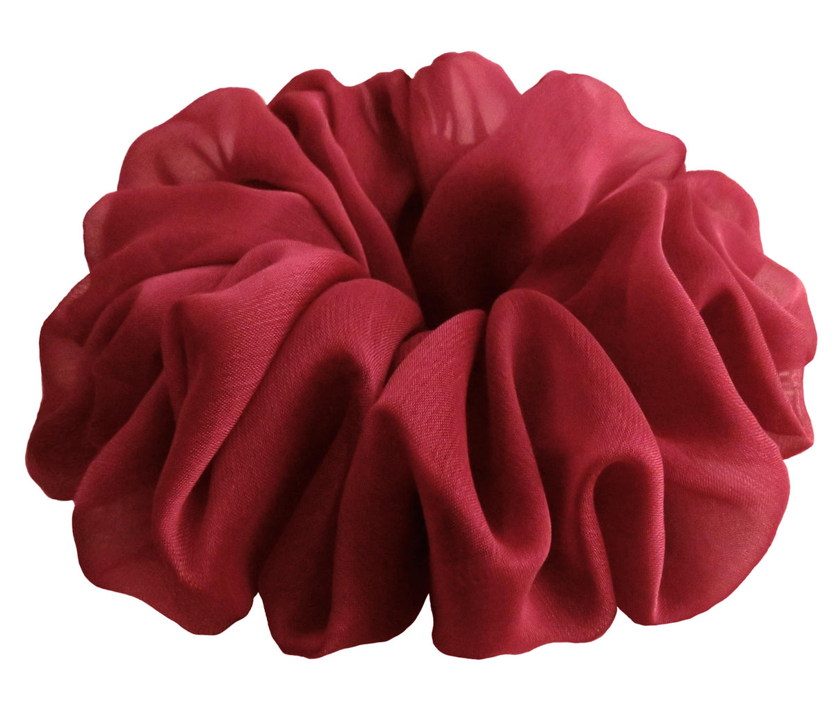 AnnushkaHomeDecor big scrunchie dark red side view