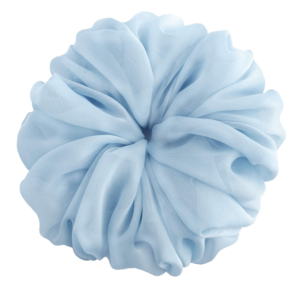 AnnushkaHomeDecor Big Scrunchie displayed in clear gift box with silver ribbon