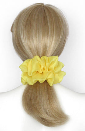 AnnushkaHomeDecor Big Scrunchie in Lemon Yellow side view