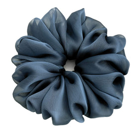 AnnushkaHomeDecor Big Scrunchie Moonlight Blue on a wrist