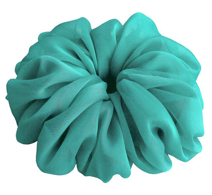 AnnushkaHomeDecor Big Scrunchie Teal Blue front view