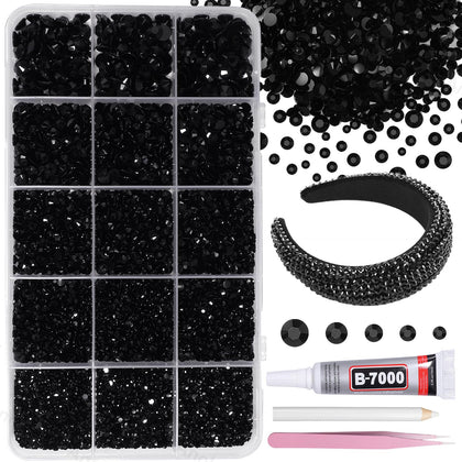 AnoleAir 12000-piece black rhinestones kit with assorted sizes