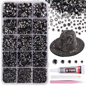 AnoleAir 12000Pcs black silver rhinestones kit front view