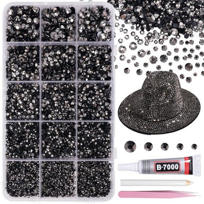AnoleAir 12000Pcs black silver rhinestones kit front view